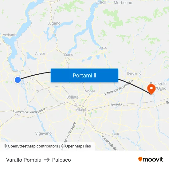 Varallo Pombia to Palosco map