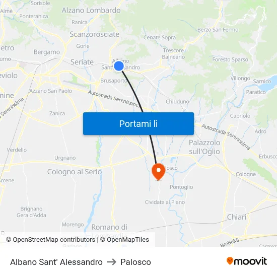 Albano Sant' Alessandro to Palosco map