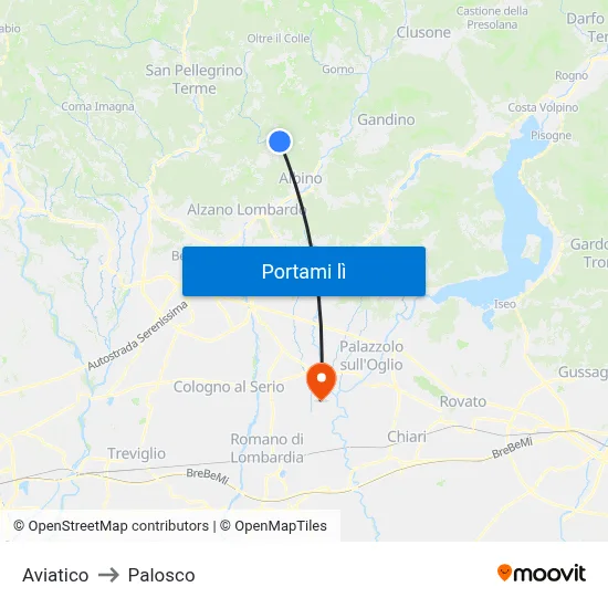 Aviatico to Palosco map