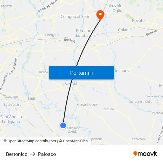 Bertonico to Palosco map