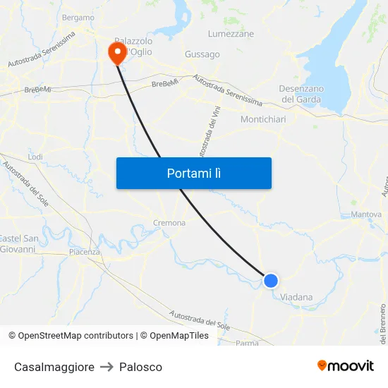 Casalmaggiore to Palosco map