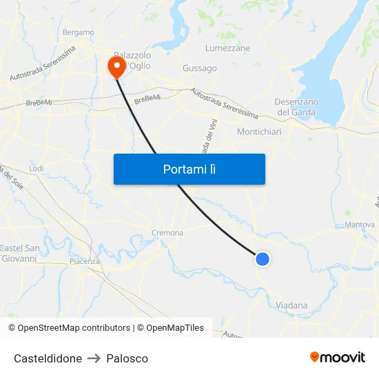 Casteldidone to Palosco map