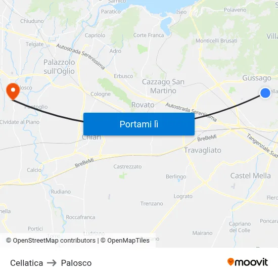 Cellatica to Palosco map