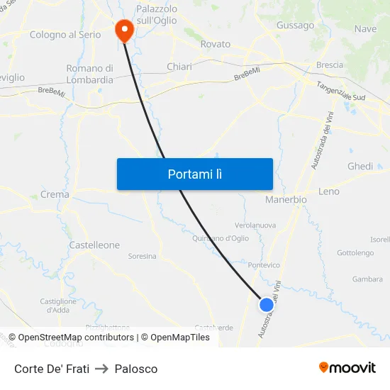 Corte De' Frati to Palosco map