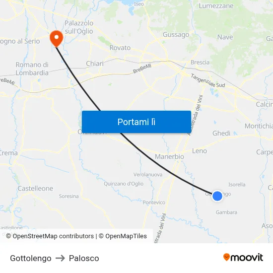 Gottolengo to Palosco map