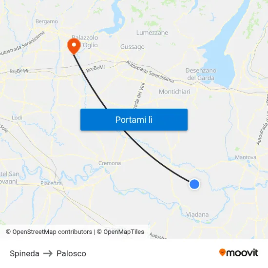 Spineda to Palosco map