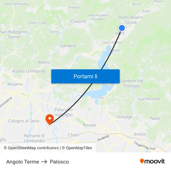 Angolo Terme to Palosco map