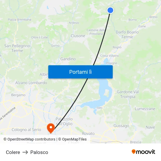Colere to Palosco map