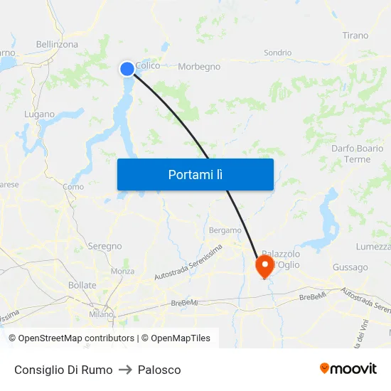 Consiglio Di Rumo to Palosco map