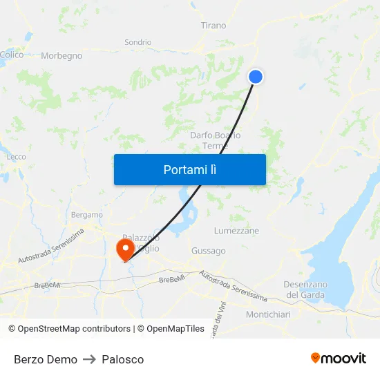 Berzo Demo to Palosco map