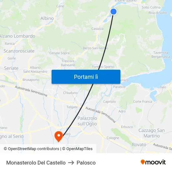 Monasterolo Del Castello to Palosco map