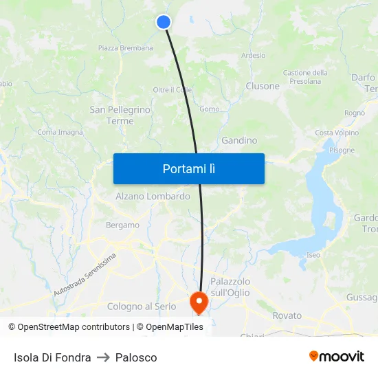 Isola Di Fondra to Palosco map