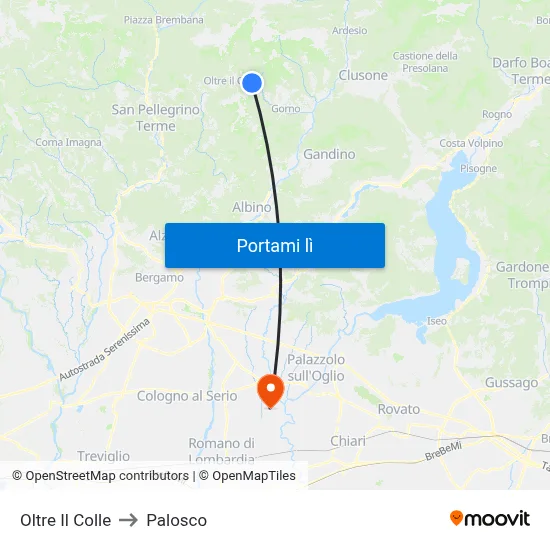 Oltre Il Colle to Palosco map