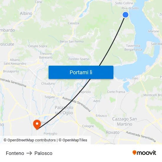 Fonteno to Palosco map