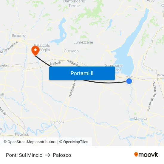 Ponti Sul Mincio to Palosco map