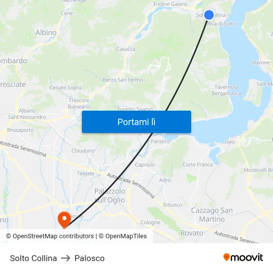 Solto Collina to Palosco map