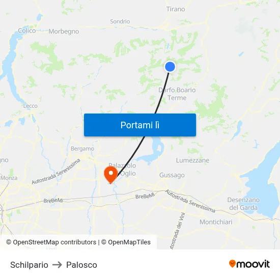 Schilpario to Palosco map