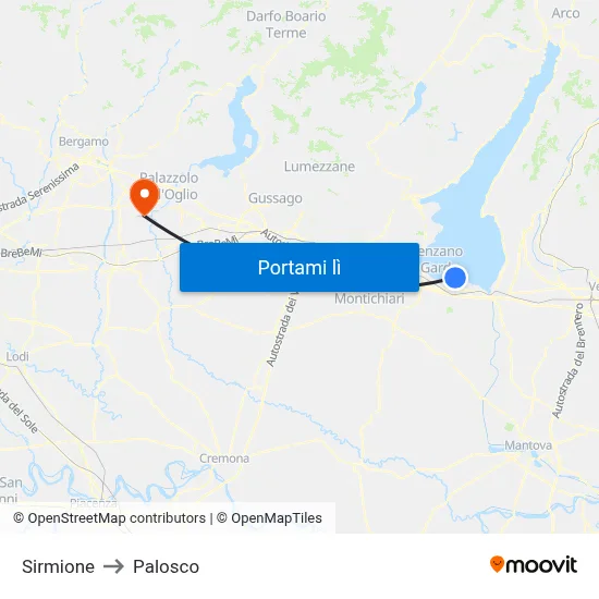 Sirmione to Palosco map