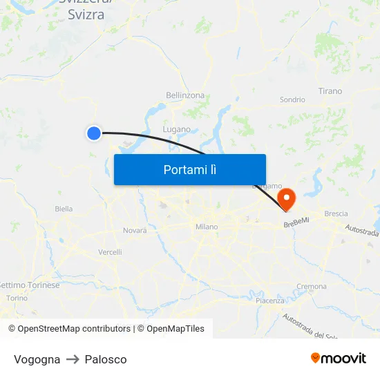 Vogogna to Palosco map