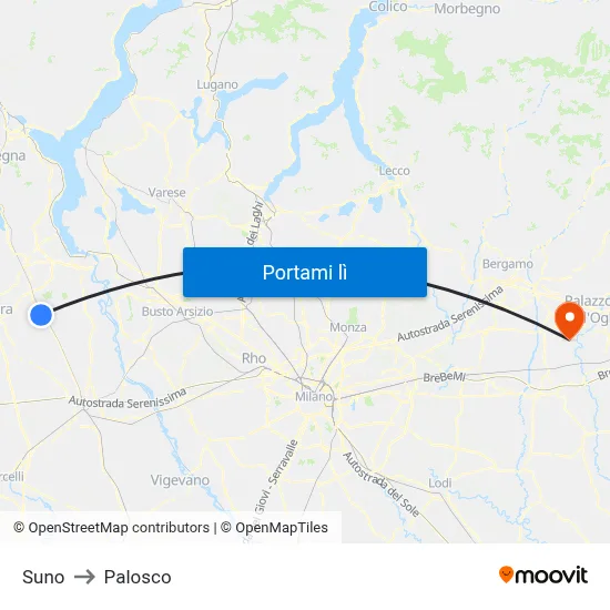 Suno to Palosco map