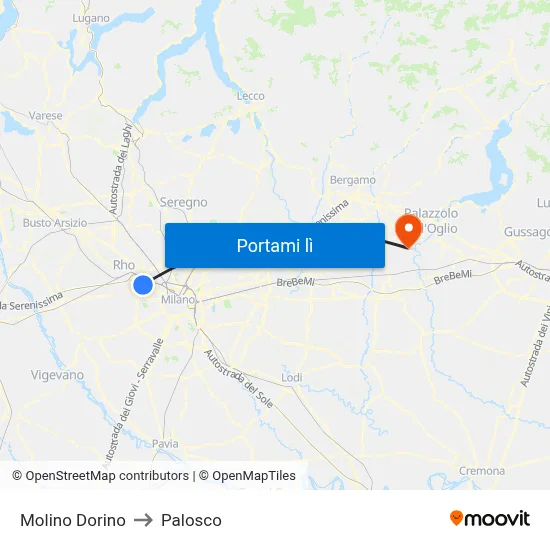 Molino Dorino to Palosco map