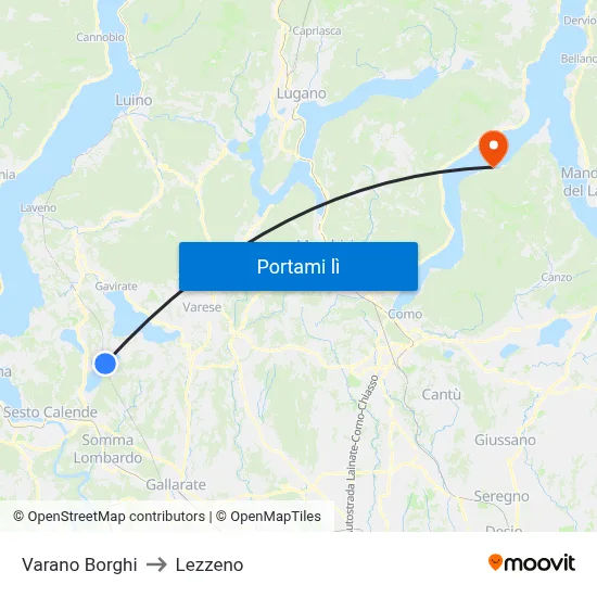 Varano Borghi to Lezzeno map
