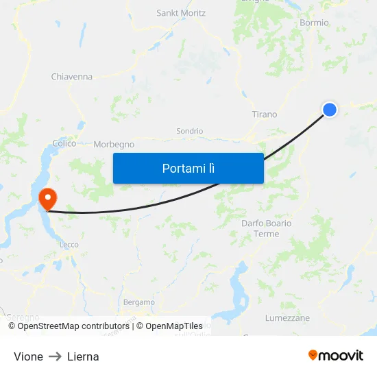 Vione to Lierna map