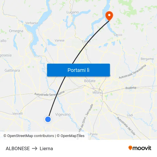 ALBONESE to Lierna map