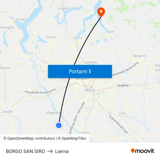 BORGO SAN SIRO to Lierna map