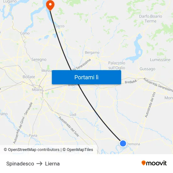 Spinadesco to Lierna map
