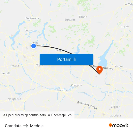 Grandate to Medole map