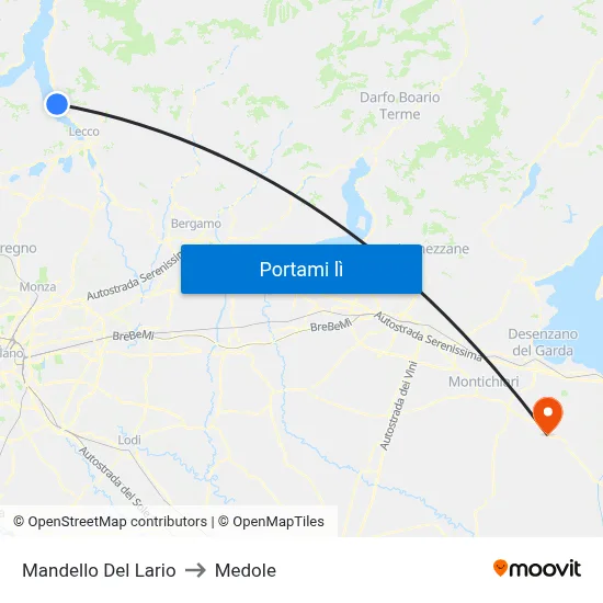 Mandello Del Lario to Medole map