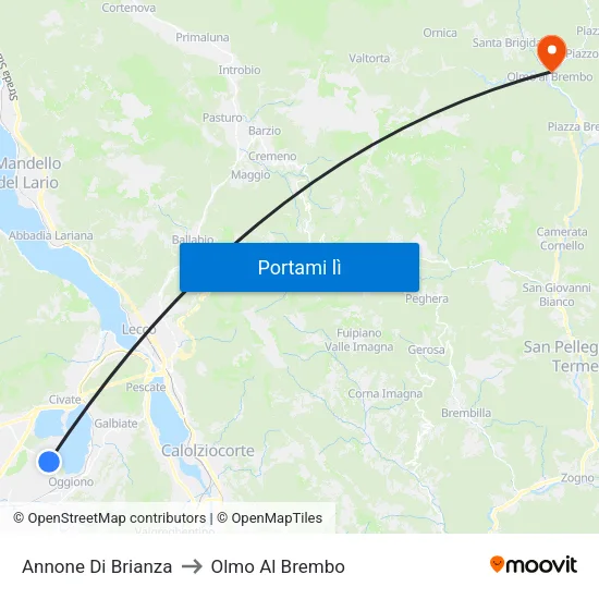 Annone Di Brianza to Olmo Al Brembo map