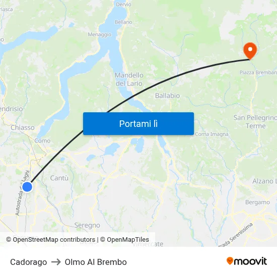 Cadorago to Olmo Al Brembo map