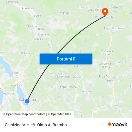 Calolziocorte to Olmo Al Brembo map