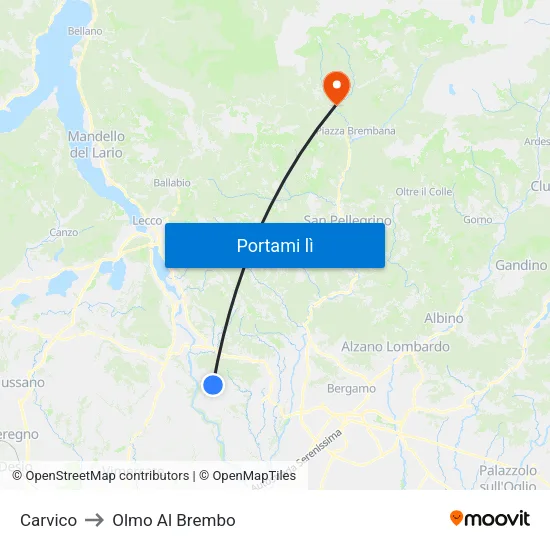 Carvico to Olmo Al Brembo map