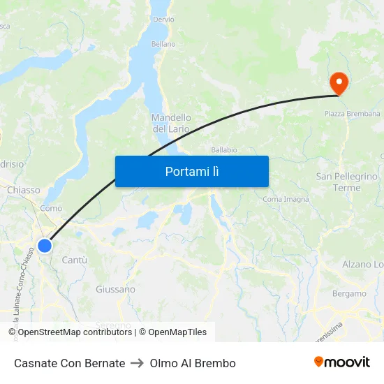 Casnate Con Bernate to Olmo Al Brembo map
