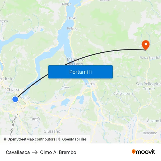 Cavallasca to Olmo Al Brembo map