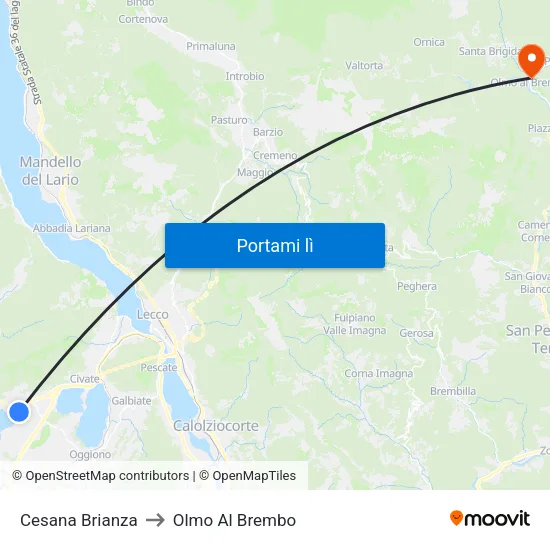 Cesana Brianza to Olmo Al Brembo map