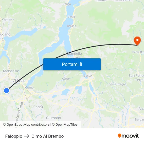 Faloppio to Olmo Al Brembo map