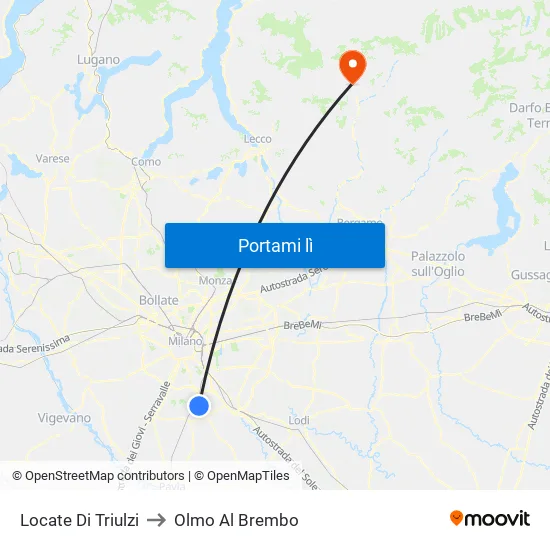 Locate Di Triulzi to Olmo Al Brembo map