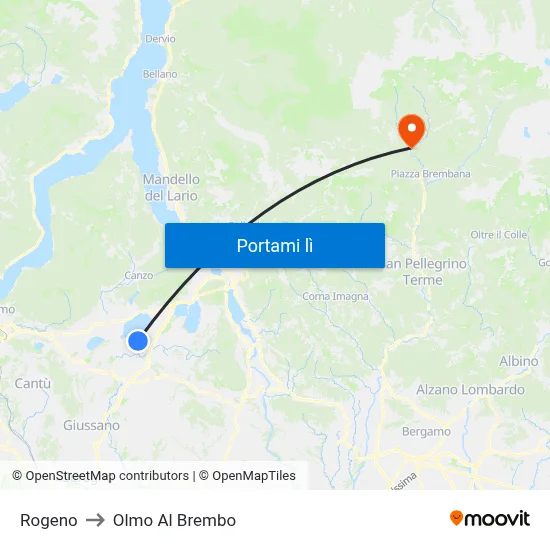 Rogeno to Olmo Al Brembo map