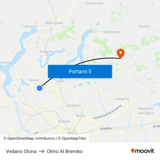 Vedano Olona to Olmo Al Brembo map