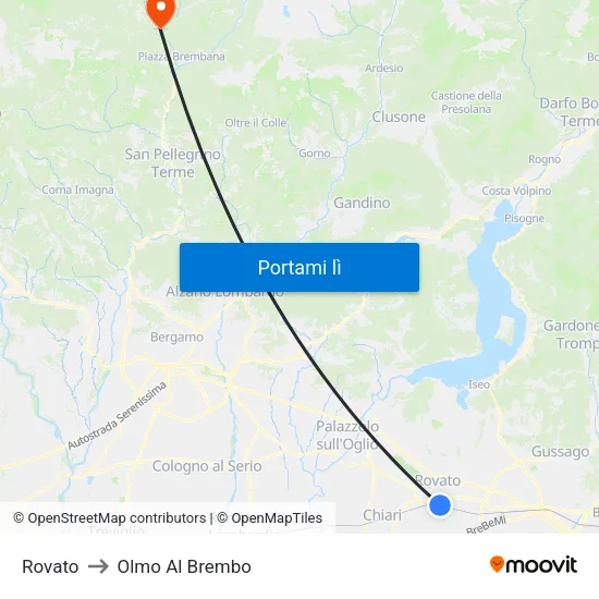 Rovato to Olmo Al Brembo map