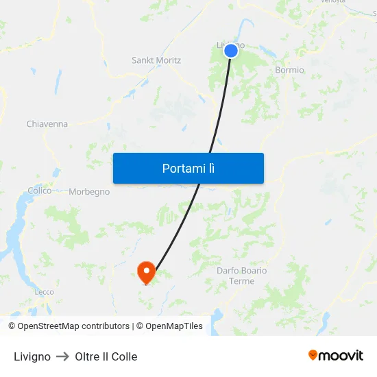 Livigno to Oltre Il Colle map