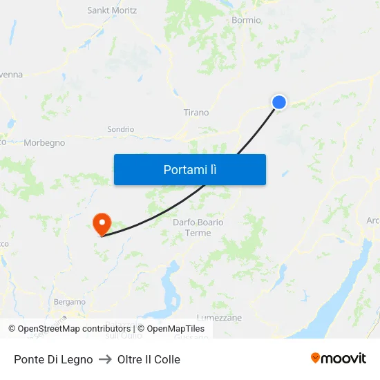Ponte Di Legno to Oltre Il Colle map