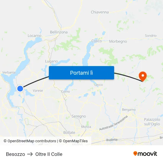 Besozzo to Oltre Il Colle map