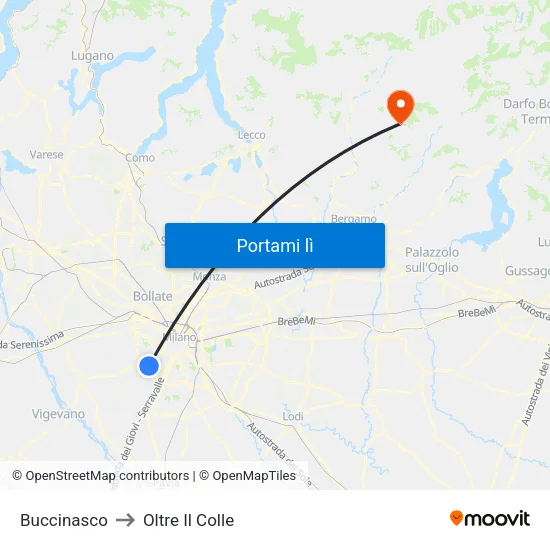 Buccinasco to Oltre Il Colle map