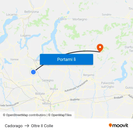 Cadorago to Oltre Il Colle map