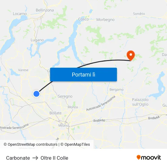 Carbonate to Oltre Il Colle map